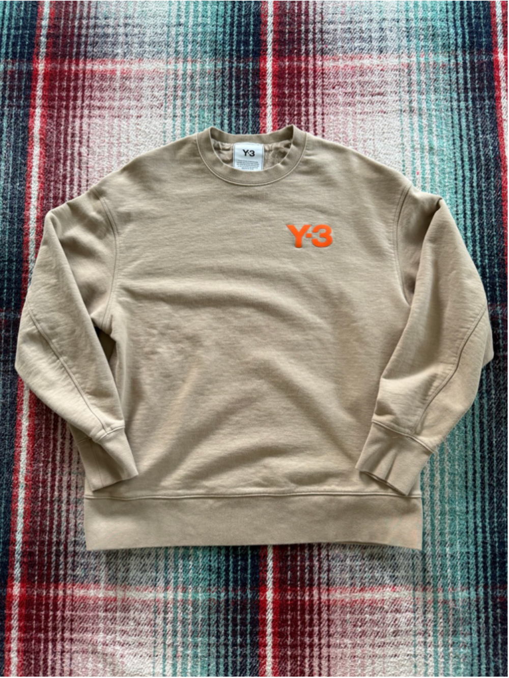 Y-3 Tan Crewneck Sweatshirt M